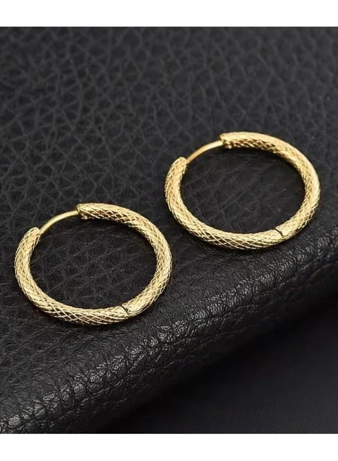 لي كوبر أقراط نسائية من الفولاذ المقاوم للصدأ بطلاء ذهبي