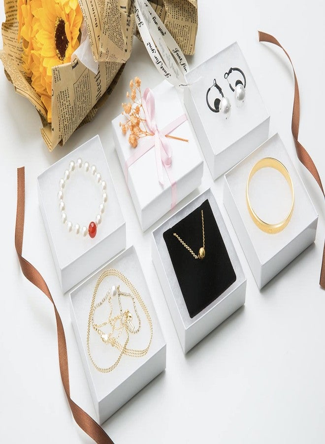 Magicool Hanger Magicool 20 Pack 3.5x3.5x1 Inch Cardboard Jewelry box Necklaces,Bracelets,Earrings,Small Gift Packaging,Jewelry Gift Boxes Lids Filled Cotton(White), 3.5x3.5x1 Inch (Pack of 20) - Image 5