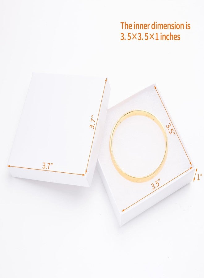 Magicool Hanger Magicool 20 Pack 3.5x3.5x1 Inch Cardboard Jewelry box Necklaces,Bracelets,Earrings,Small Gift Packaging,Jewelry Gift Boxes Lids Filled Cotton(White), 3.5x3.5x1 Inch (Pack of 20) - Image 2