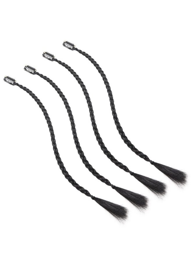 KALLORY - 4Pcs Extensions Braids Curtain Front For In Braided Side Baby Braid Long Clip Women Bang Hair Synthetic - Image 1