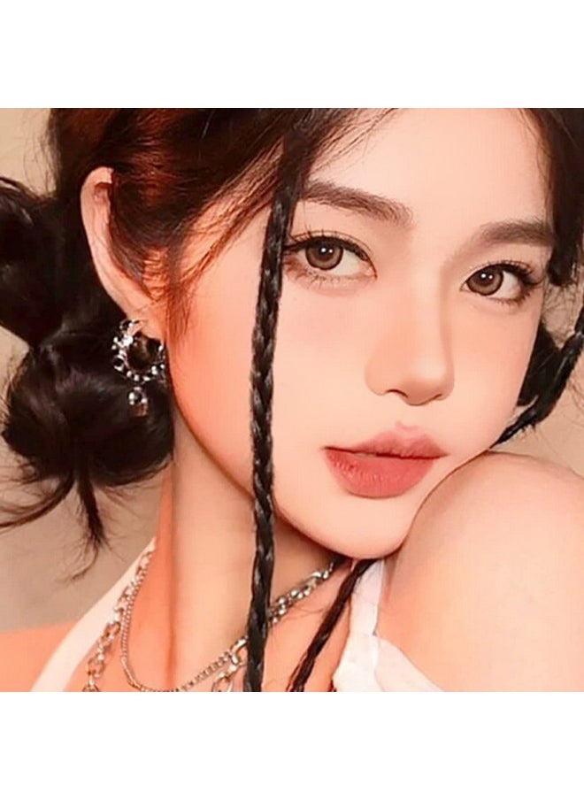 KALLORY - 4Pcs Extensions Braids Curtain Front For In Braided Side Baby Braid Long Clip Women Bang Hair Synthetic - Image 1