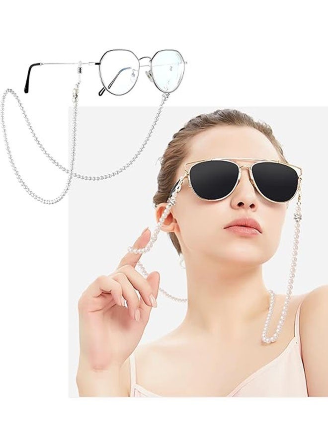 3 قطع من سلاسل النظارات اللؤلؤية للرجال والنساء، حامل حزام النظارات، حبل معلق للرقبة، إكسسوار النظارات (ذهبي وردي/وردي/أبيض) - Image 5