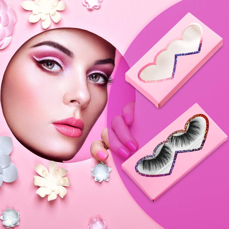 Maitys Maitys 60 Pieces Empty Eyelashes Packaging Box and Tray 30 Pieces Empty Eyelash Boxes Pink Lash Packaging Case with 30 Pieces Empty Eyelash Tray False Eyelashes Storage Container  - Image 3