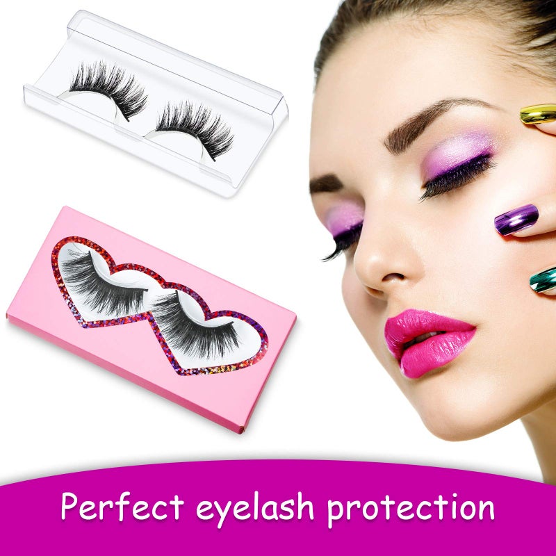 Maitys Maitys 60 Pieces Empty Eyelashes Packaging Box and Tray 30 Pieces Empty Eyelash Boxes Pink Lash Packaging Case with 30 Pieces Empty Eyelash Tray False Eyelashes Storage Container  - Image 4