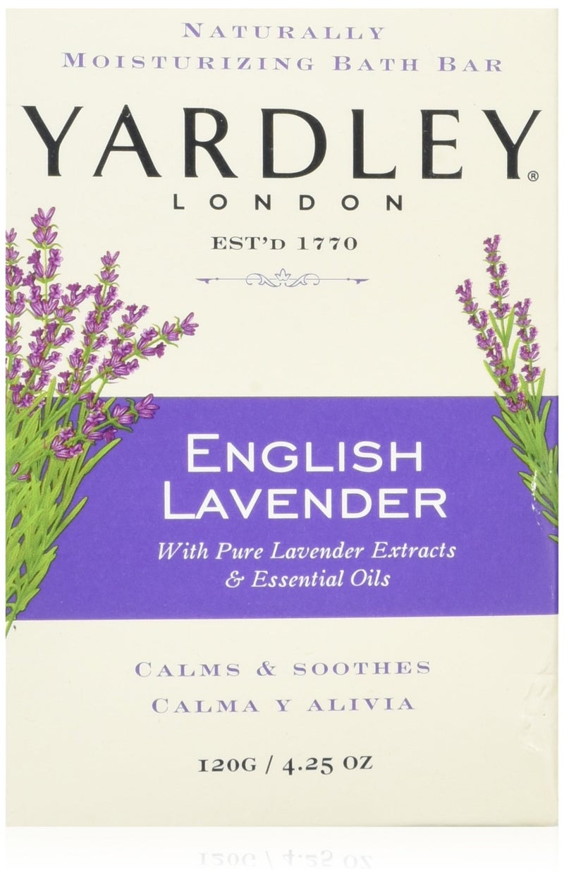 Yardley London English Lavender with Essential Oils Soap Bar, 4.25 oz Bar (Pack of 8) - Image 1