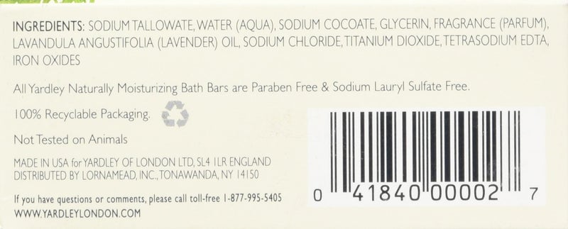 Yardley London English Lavender with Essential Oils Soap Bar, 4.25 oz Bar (Pack of 8) - Image 4
