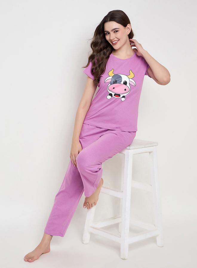 كلوفيا طقم بيجاما قصير بأكمام قصيرة وطبعة جرافيك من كلوفيا - Image 1