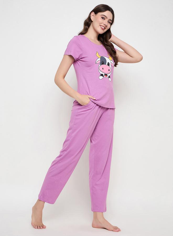 كلوفيا طقم بيجاما قصير بأكمام قصيرة وطبعة جرافيك من كلوفيا - Image 5