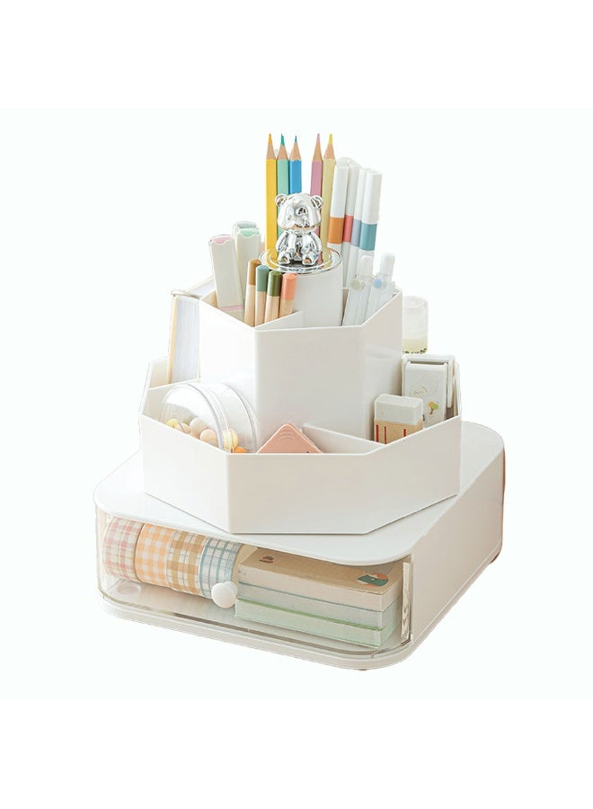 كيدل حامل أقلام دوّار للمكتب - 8 فتحات مع دوران 360 درجة، منظم لوازم القرطاسية بتصميم لطيف - مثالي للمكتب، المدرسة، أو المنزل - Image 1