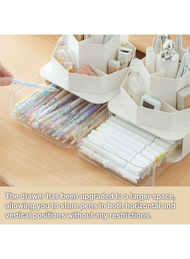 كيدل حامل أقلام دوّار للمكتب - 8 فتحات مع دوران 360 درجة، منظم لوازم القرطاسية بتصميم لطيف - مثالي للمكتب، المدرسة، أو المنزل - Image 2