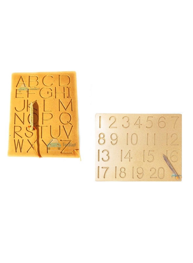 FunBlast FunBlast Set of 2 Writing Practice Tracing Wooden Boards for Kids - Capital Alphabet with 123 Boards Educational Toy for Kids - Multi Color  - Image 2