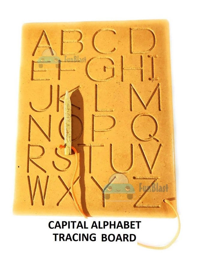 FunBlast FunBlast Set of 2 Writing Practice Tracing Wooden Boards for Kids - Capital Alphabet with 123 Boards Educational Toy for Kids - Multi Color  - Image 5