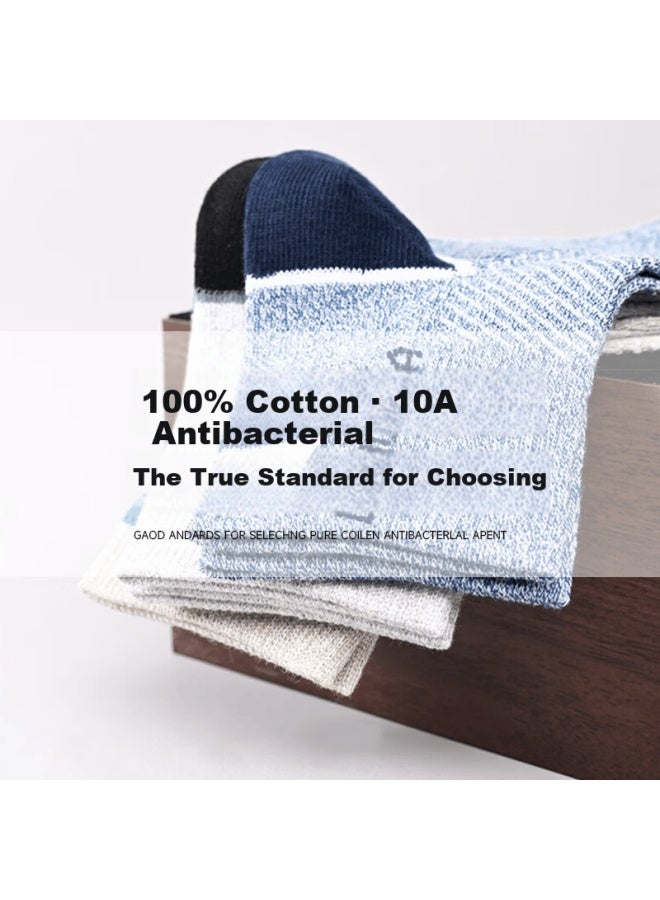 LANG SHA Langsha Men's Pure Cotton Short Summer Thin Antibacterial Deodorant Breathable Mesh Cotton Loose Mouth Sports Socks - Image 2