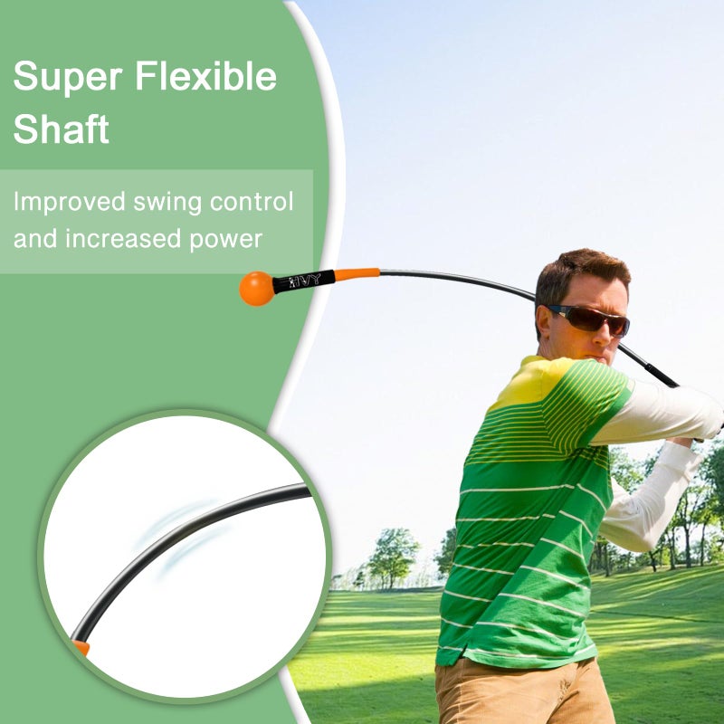 HVY Golf Swing Trainer,Golf Swing Training Aid for Improve Strength Tempo Balance and Flexibility,Golf Warm-Up Stick for Indoor&Outdoor Practice Chipping Hitting Golf Training Aid - Image 4