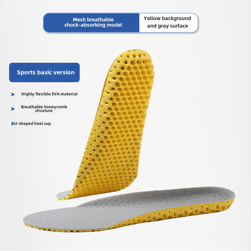 EVA Honeycomb Breathable Insoles for Men245-1 mesh-Gray [mesh + EVA]] 245-1 mesh-Gray [mesh + EVA]] 