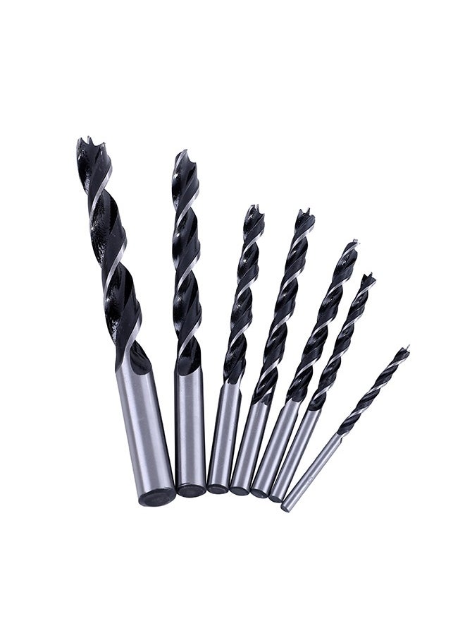 LAWAZIM - Wood Drill Bit Set - 7 Piece - Carbon Steel Twist Bits with Spiral Flute, Dual Cutting Edge, Round Shank, and Multi-Size Design - for Carpentry, Hardwood, Plywood, DIY, and Furniture Projects - Image 1