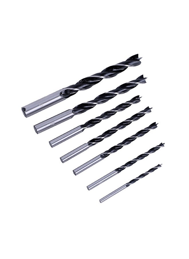 LAWAZIM - Wood Drill Bit Set - 7 Piece - Carbon Steel Twist Bits with Spiral Flute, Dual Cutting Edge, Round Shank, and Multi-Size Design - for Carpentry, Hardwood, Plywood, DIY, and Furniture Projects - Image 1