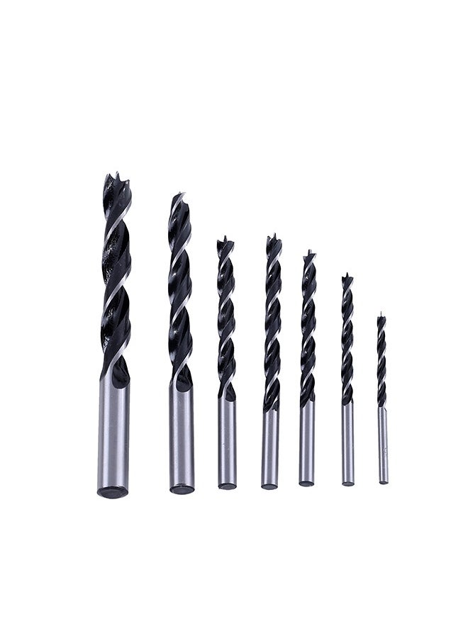 LAWAZIM - Wood Drill Bit Set - 7 Piece - Carbon Steel Twist Bits with Spiral Flute, Dual Cutting Edge, Round Shank, and Multi-Size Design - for Carpentry, Hardwood, Plywood, DIY, and Furniture Projects - Image 1
