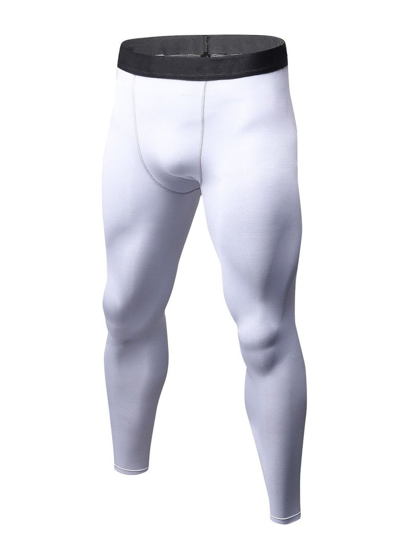 Loquat Men Quick Dry Breathable Elastic Running Trousers White  - Image 1