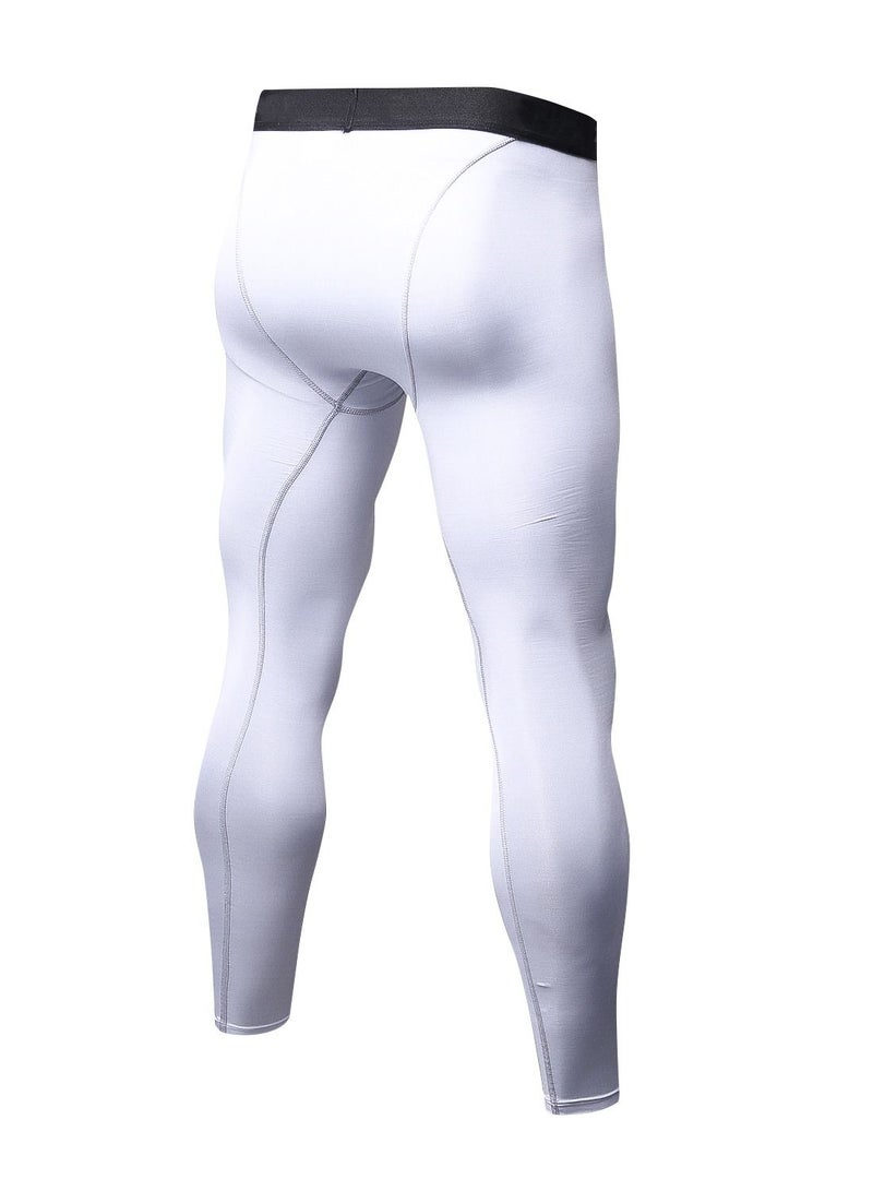 Loquat Men Quick Dry Breathable Elastic Running Trousers White  - Image 2