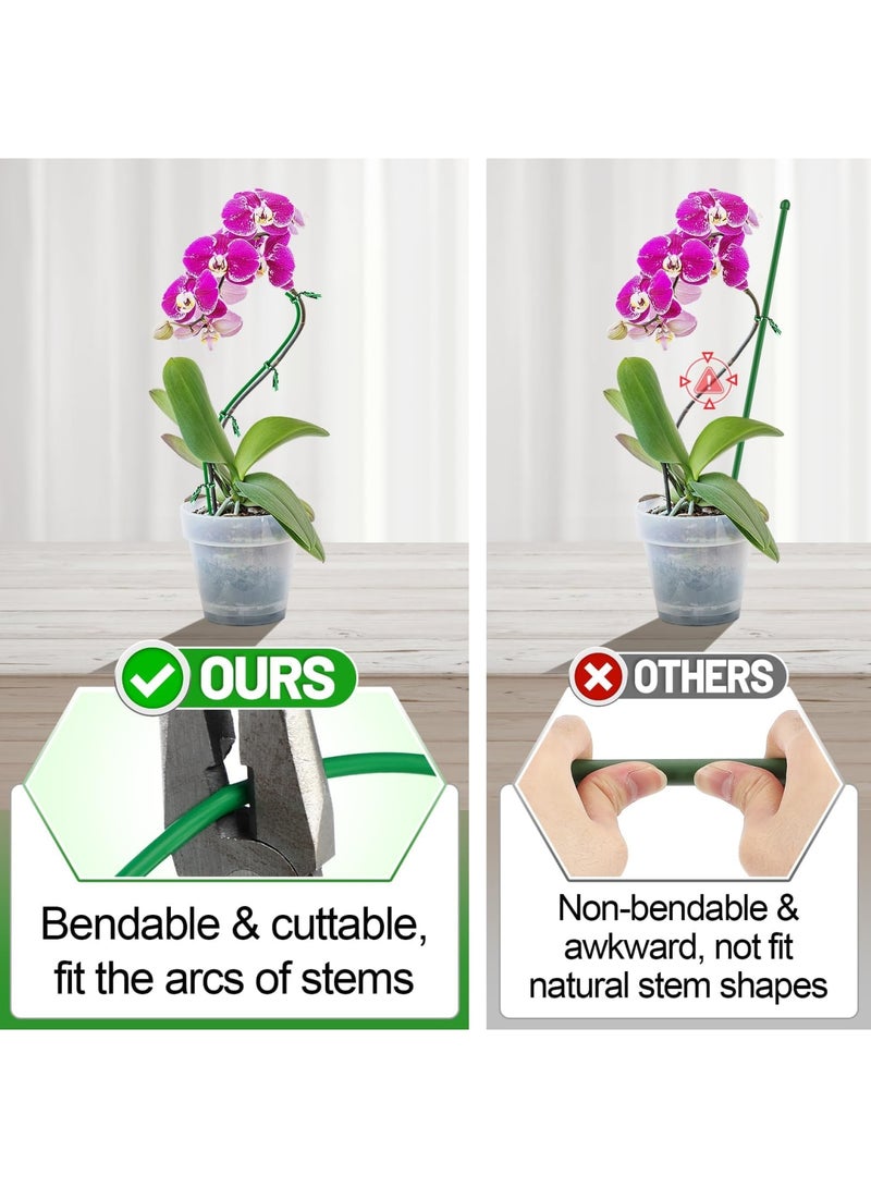SYOSI 40ft Plant Stakes with 800 Ties – Bendable & Cuttable Green Orchid Stem Support Sticks for Indoor Potted Plants, Monsteras, Money Trees, and Beans (Green) - Image 2
