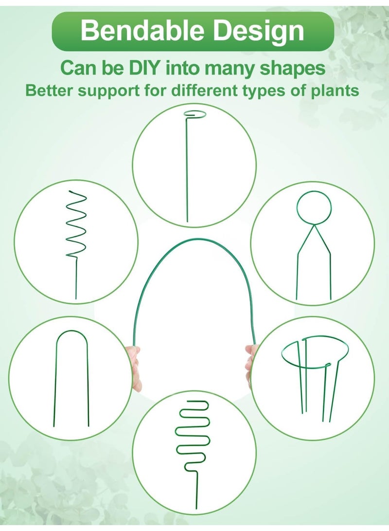 SYOSI 40ft Plant Stakes with 800 Ties – Bendable & Cuttable Green Orchid Stem Support Sticks for Indoor Potted Plants, Monsteras, Money Trees, and Beans (Green) - Image 3