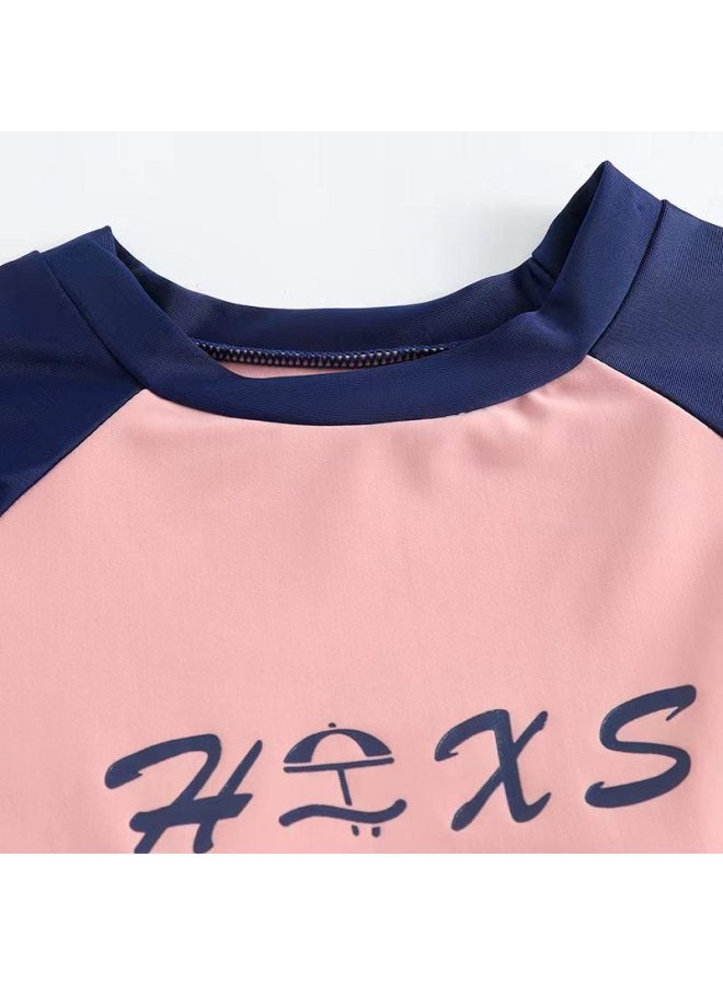 Loquat Surfing Suit 2023 Swimsuit Women's Split Three-piece Set Conservative Student Long-sleeved Trousers Sports Hot Spring Swimsuit-Color:green Flowers- - Image 5