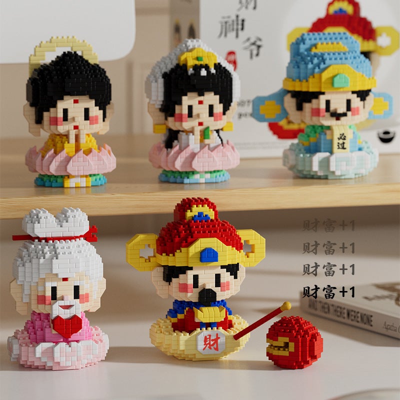 Compatible With Lego National Fashion Building Blocks Micro Particles God Of Wealth Moon Old Little Fairy Series Puzzle Assembly Delivery - Image 3
