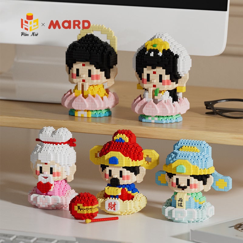 Compatible With Lego National Fashion Building Blocks Micro Particles God Of Wealth Moon Old Little Fairy Series Puzzle Assembly Delivery - Image 2