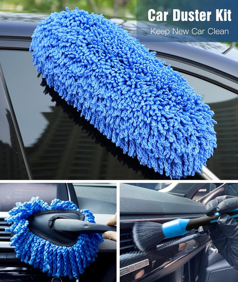 YeewayVeh Local market compliant trusted quality Car Duster Kit, 3 Pack Car Detailing Brush Set with Extendable Microfiber Dust Brush & Scratch Free Car Dash Duster & Soft Car Interior Brush for Vehicles Motorcycle and Home Cleaning Tools Wide range expanded design - Image 5