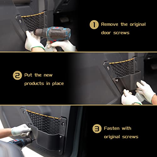 LitMiRaCle Front Door Storage Pockets Front Door Side Organizer Box Ford Bronco Storage Expansion Interior Accessories, Door Cup Holder, Compatible for Ford Bronco 2021-2025 2/4 doors，2 PCS - Image 3