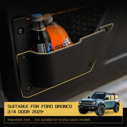 LitMiRaCle Front Door Storage Pockets Front Door Side Organizer Box Ford Bronco Storage Expansion Interior Accessories, Door Cup Holder, Compatible for Ford Bronco 2021-2025 2/4 doors，2 PCS - Image 5