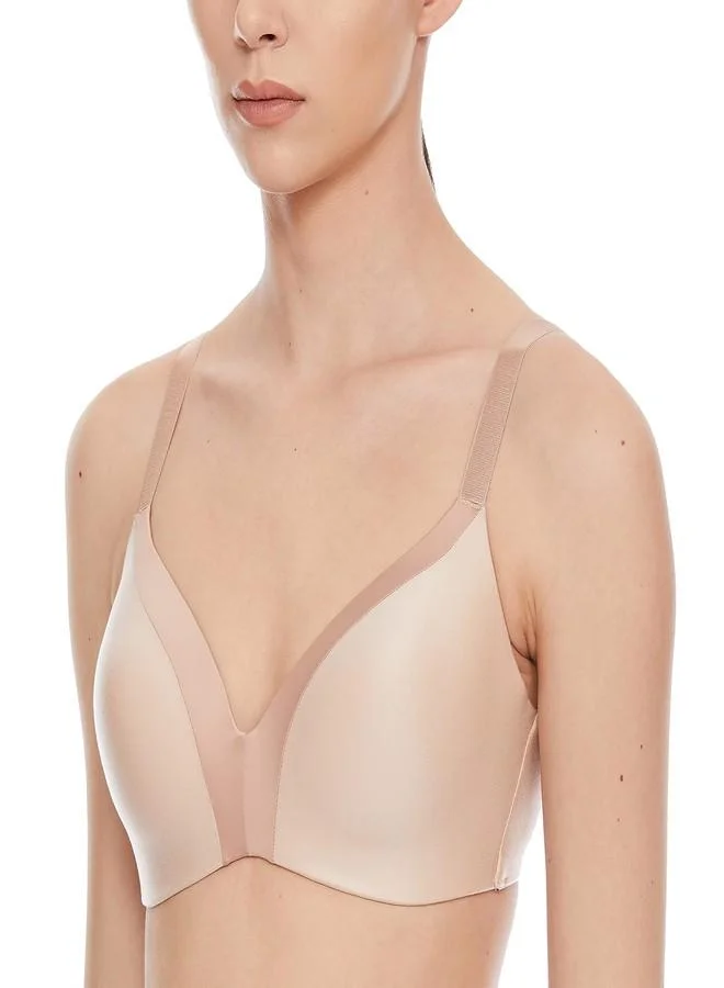 ترايامف Triumph International Women's Synthetic Padded Wirefree T-Shirt, Molded, Full-Coverage, Seamless Bra (210I722 Y5_Skin - Light Combination_32b_Skin Light Combination_32B)
