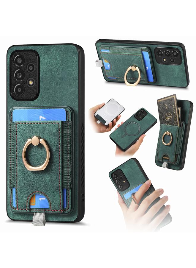 S-TOP Case For Samsung Galaxy A73 5G Retro Splitable Magnetic Card Bag Leather Phone Case - Image 1