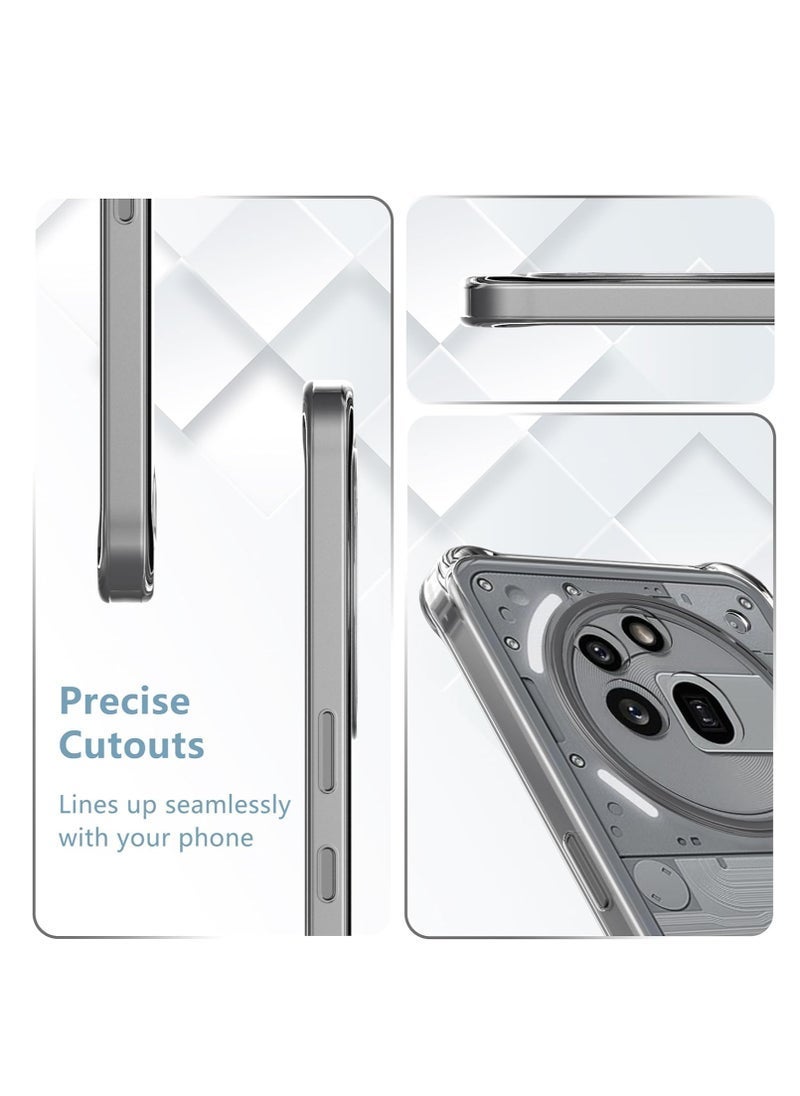 Raxoom Nothing Phone 3a Pro Case Cover Soft Silicone Anti Yellowing Clear Case with 2-Pack Nothing Phone 3a Pro Screen Protector Tempered Glass Film High Transparency Anti-Scratch Glass For Nothing Phone 3a Pro - Image 5