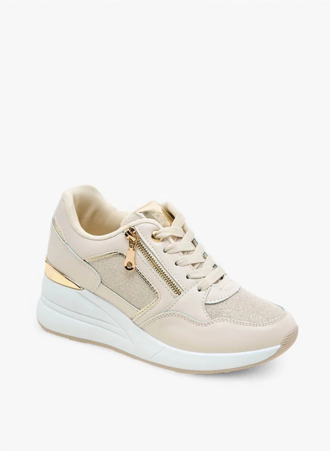 Flora Bella By Shoexpress Panelled Lace-Up Sneakers