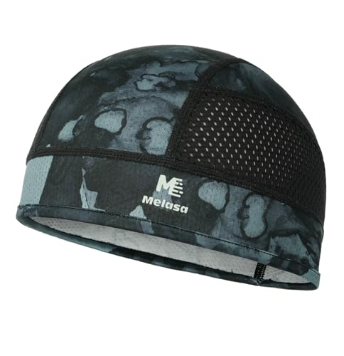 MELASA Cooling Skull Caps Helmet Liner, Lightweight Mesh Under Helmet Cycling Motorcycle Hard Hat Sweat Liner for Men Women (Ink Dyed Black) - Image 1