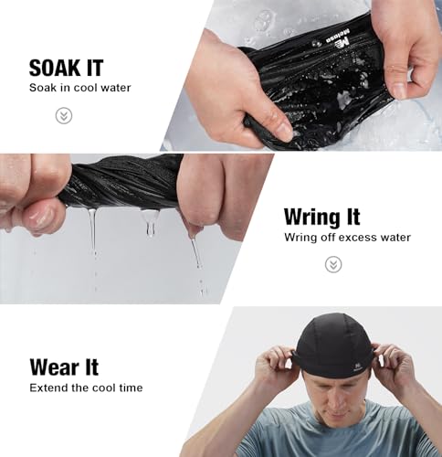 MELASA Cooling Skull Caps Helmet Liner, Lightweight Mesh Under Helmet Cycling Motorcycle Hard Hat Sweat Liner for Men Women (Ink Dyed Black) - Image 5