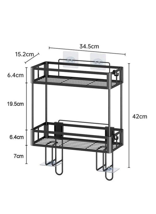 HOMESTAR 2-Tier Over Toilet Bathroom Organizer Storage The Tank Basket Metal Shelf Without Drilling  - Image 5