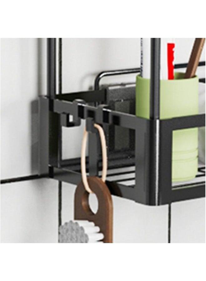 2-Tier Over Toilet Bathroom Organizer Storage The Tank Basket Metal Shelf Without Drilling