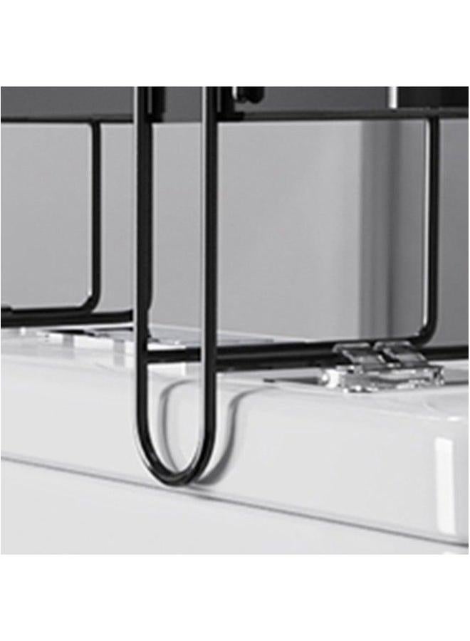 2-Tier Over Toilet Bathroom Organizer Storage The Tank Basket Metal Shelf Without Drilling