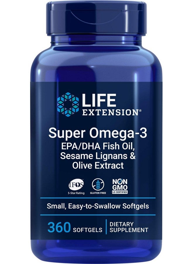 Life Extension سوبر أوميغا 3 360 كبسولة لينة سهلة البلع زيت السمك EPA/DHA أوميغا 3 مستخلص السمسم والزعتر - Image 2