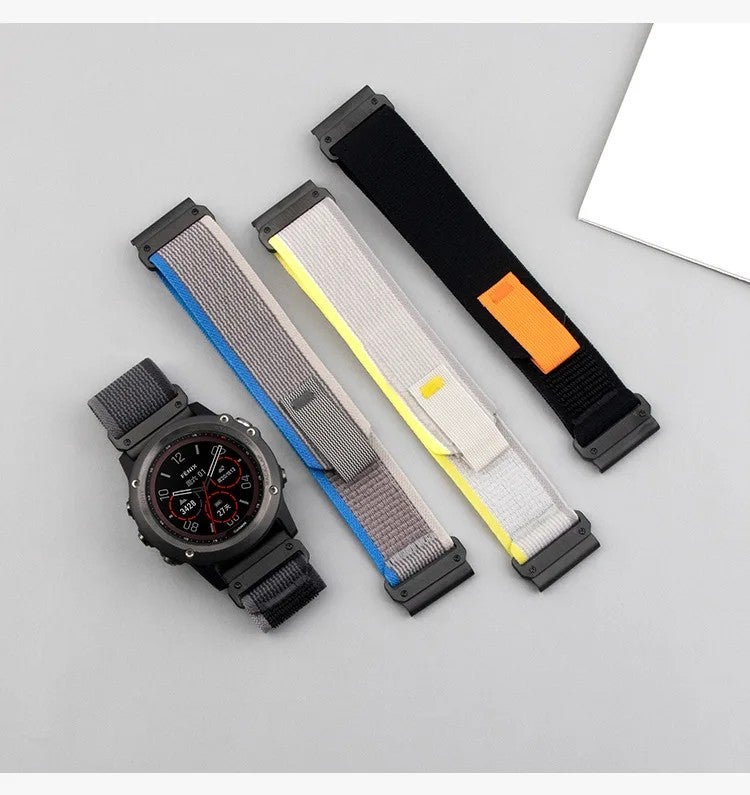 Bluejw 22/26mm Braided Nylon Quick Release Watch Strap Replacement for Garmin Fenix 7/7X/6/6X/5X/935/3 – Lightweight, Durable Solo Loop Band - Image 4