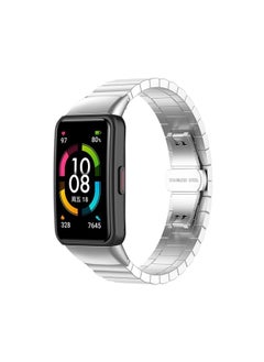 Replacement Strap For Honor Band 7 One-bead Stainless Steel Metal Watch Band Silver