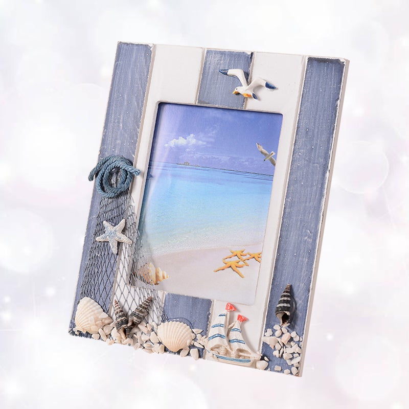 Simple Picture Frame Mediterranean Style Photo Frame Photo Holder for Living Room Desk Office - Image 3