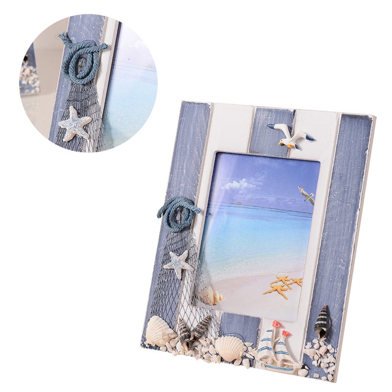 Simple Picture Frame Mediterranean Style Photo Frame Photo Holder for Living Room Desk Office - Image 5