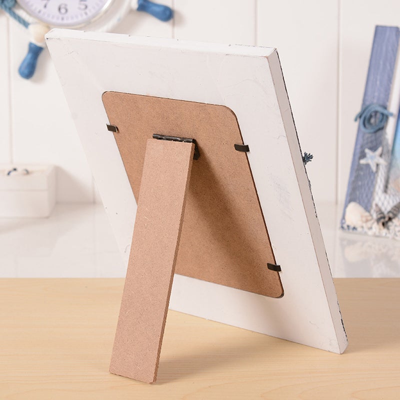 Simple Picture Frame Mediterranean Style Photo Frame Photo Holder for Living Room Desk Office - Image 1