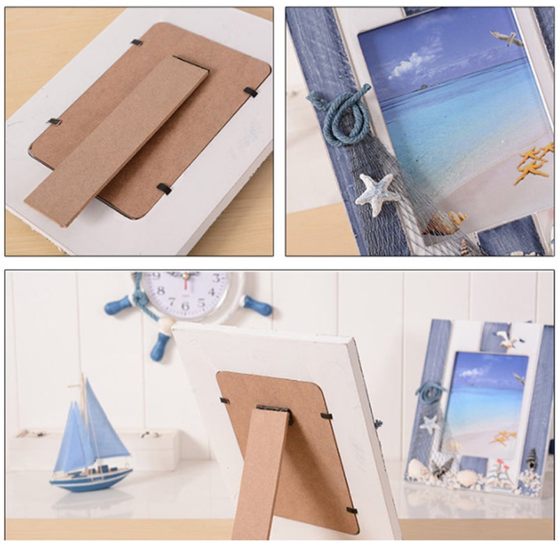 Simple Picture Frame Mediterranean Style Photo Frame Photo Holder for Living Room Desk Office - Image 2