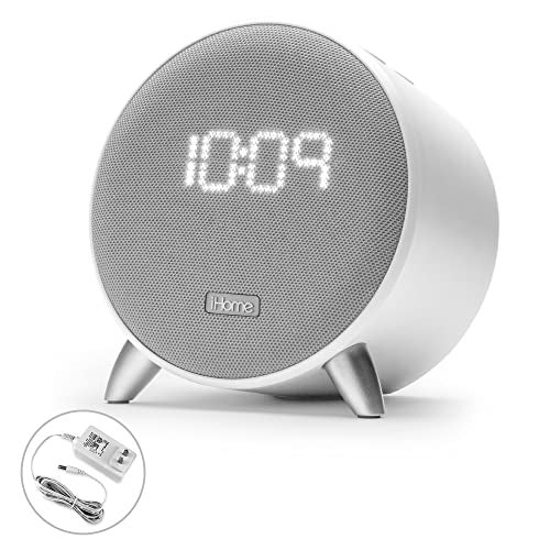 iHome Bluetooth Alarm Clock with 5W USB Charger, Dimmable LED Clock Display and Dual Alarms, Ideal for Bedroom, Home Office and Dorm Room - Image 1