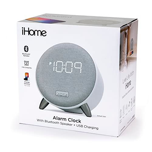iHome Bluetooth Alarm Clock with 5W USB Charger, Dimmable LED Clock Display and Dual Alarms, Ideal for Bedroom, Home Office and Dorm Room - Image 5